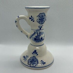 Vintage Delft blue pottery, candle holder in great condition!